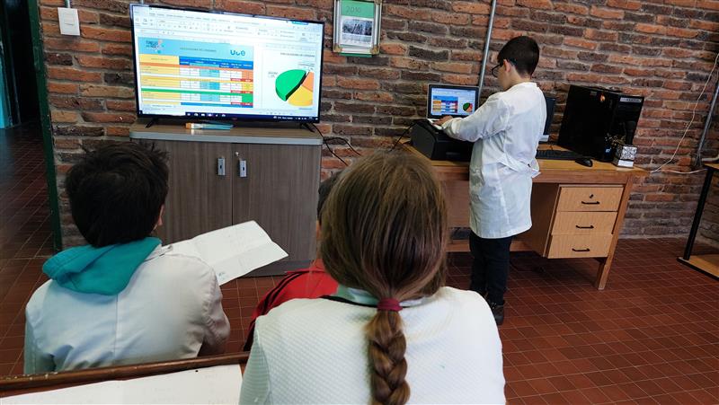 escolar muestra calculadora de consumo 