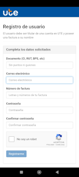 registro app UTE