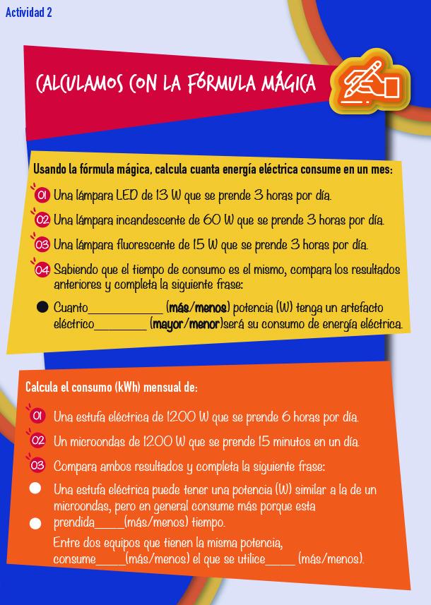 FICHA 5: ¿Cómo calcular el consumo eléctrico? Actividad 1