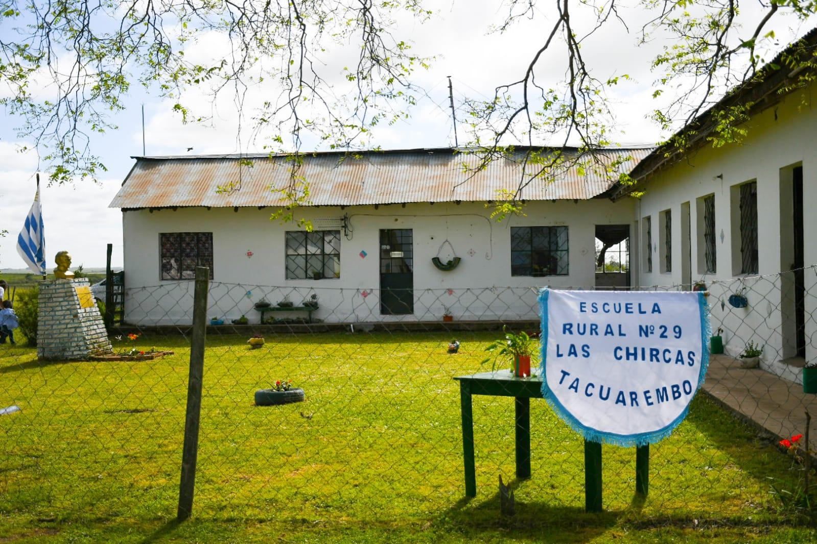 La Escuela N° 29 está cerca del paraje Chircas, en la zona Este del departamento de Tacuarembó